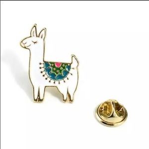 HAPPY LLAMA WHITE GREEN🦙 ENAMEL PIN